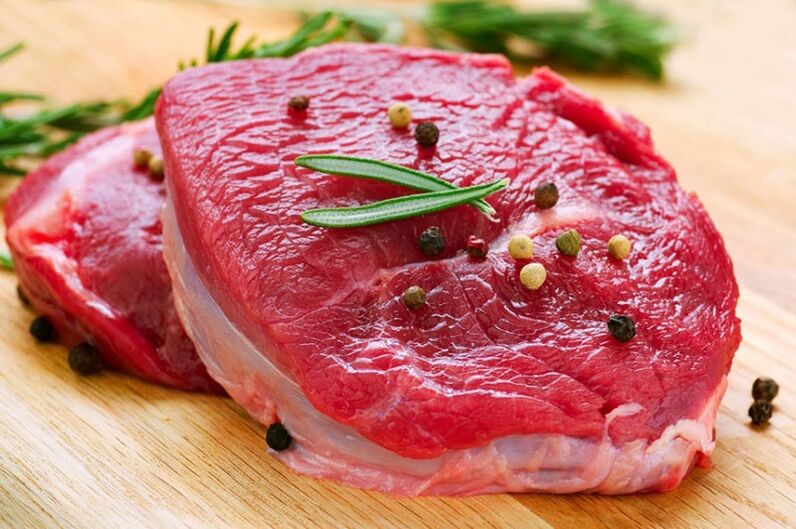carne para aumentar a potência